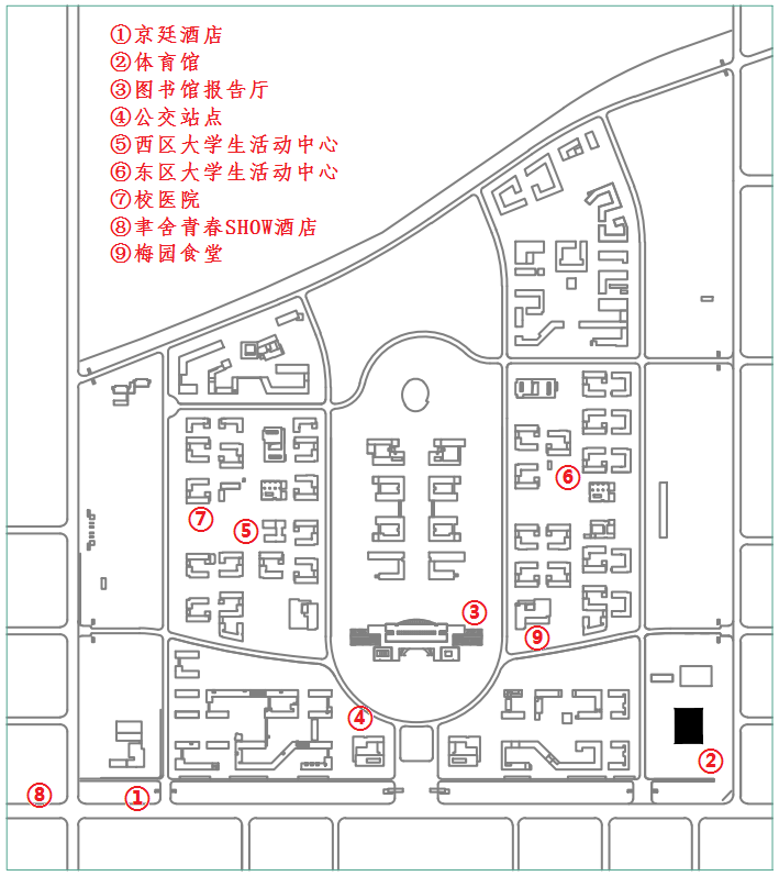 校园三维导览 华北理工大学三维校园 校园平面图 更清晰的平面图将