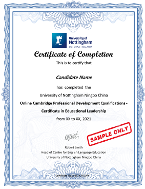 宁波诺丁汉大学在线剑桥国际教师专业发展认证课程