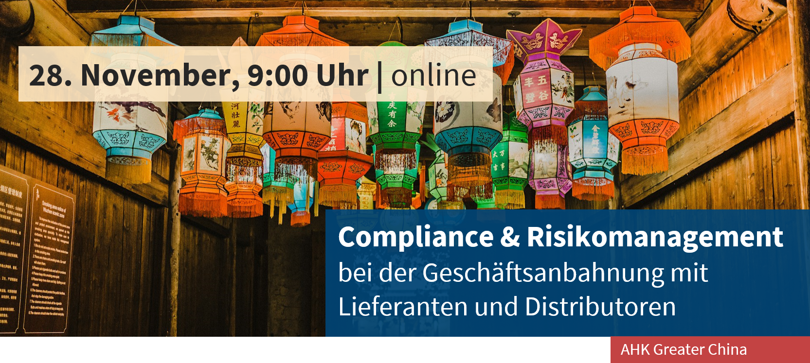 [Online] Compliance & Risikomanagement bei der Geschäftsanbahnung mit  Lieferanten und Distributoren